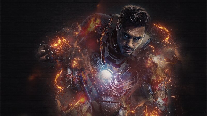 Iron Man in Damaged Armor — Black