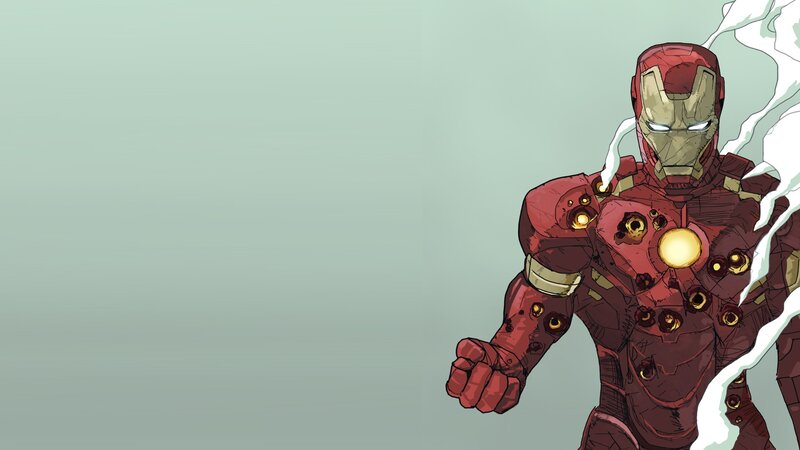 Iron Man in Damaged Armor — Red, Dramatic, Comic