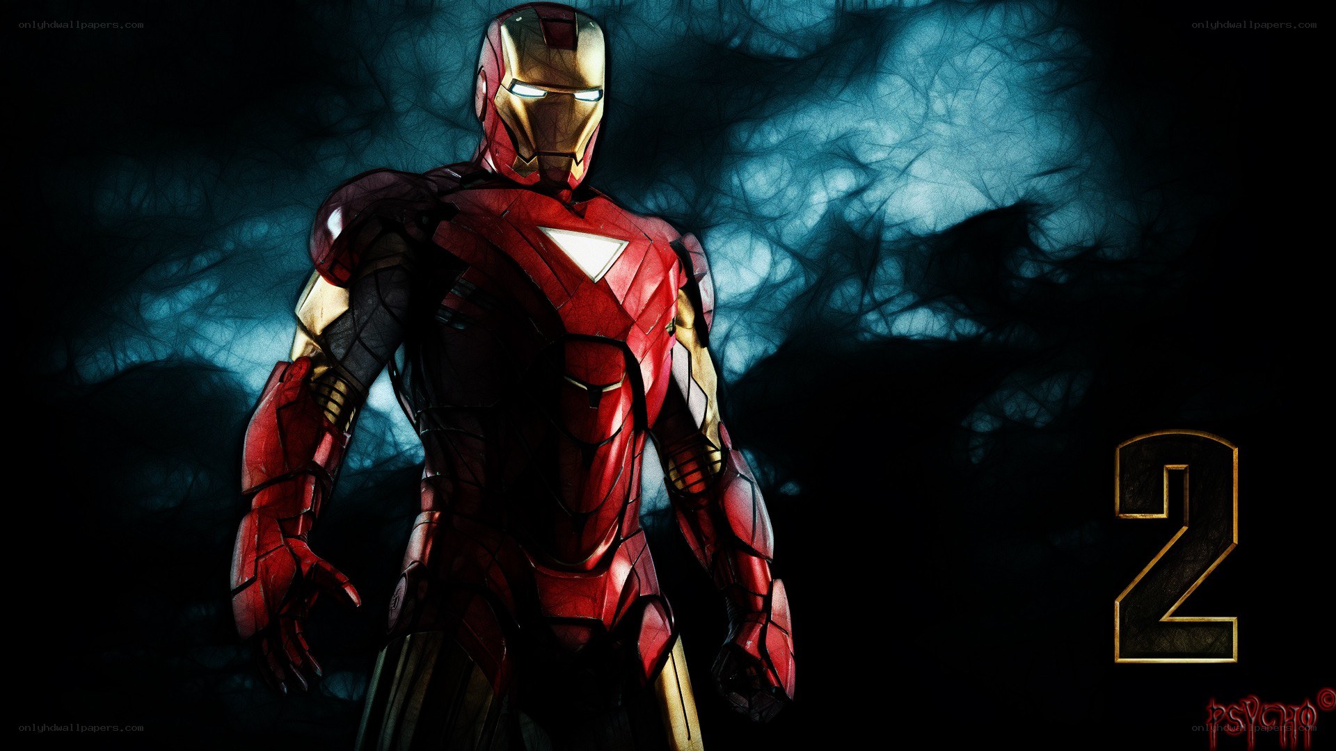 Iron Man in dark background