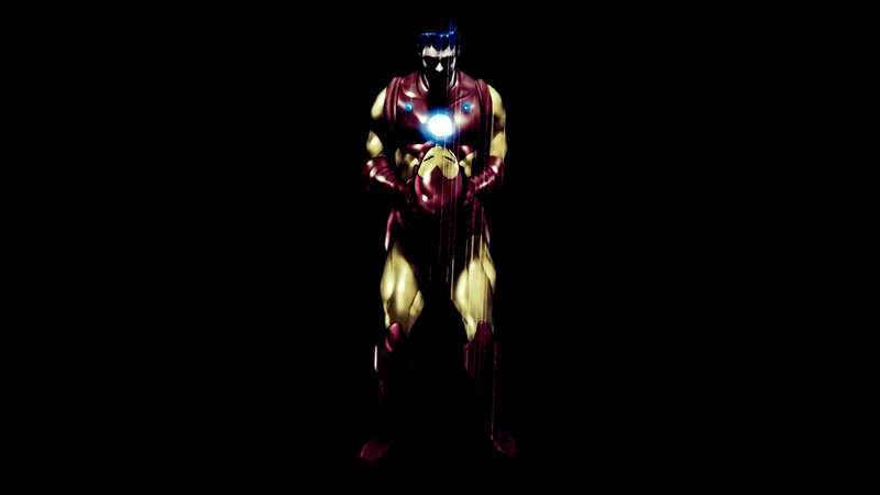 Iron Man in dark environment