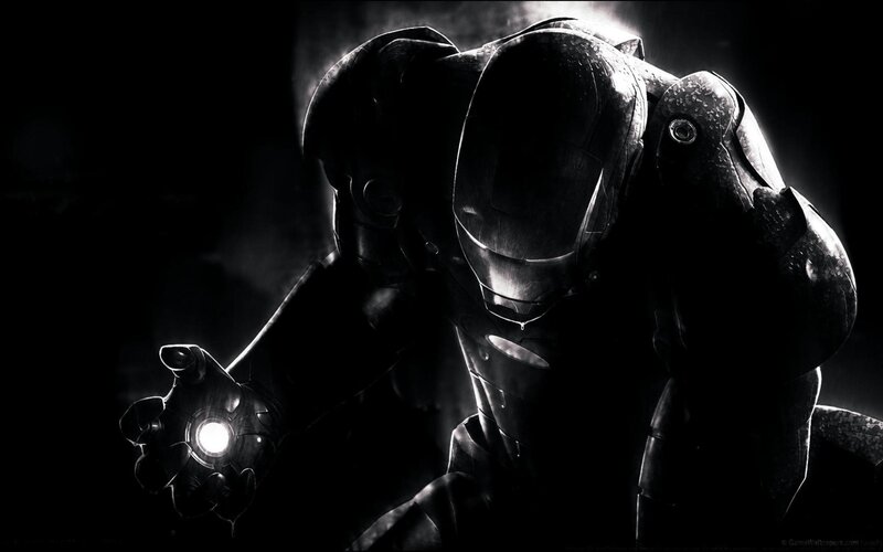 Iron Man in dark silhouette