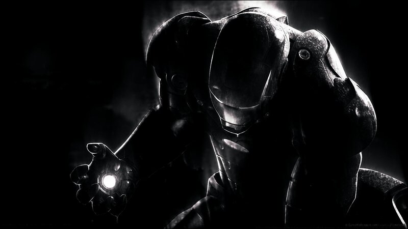 Iron Man in dark silhouette