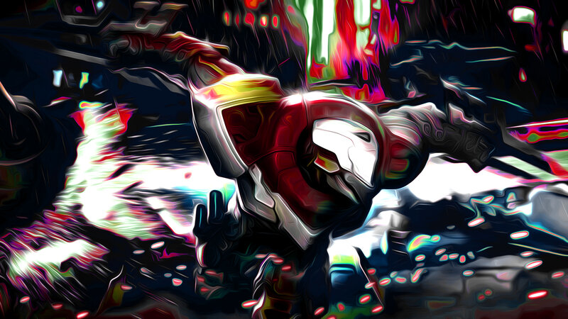 Iron Man in Flight — Red, Dramatic, Digital Art, Armor, Energy Blast