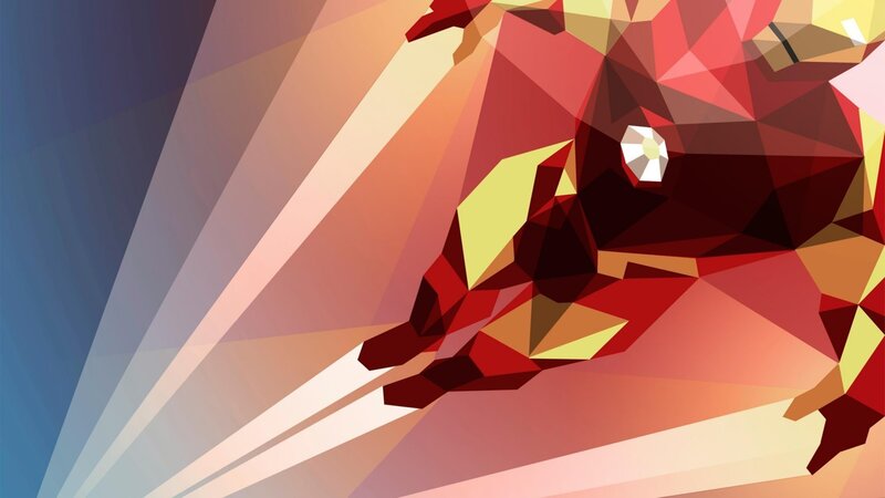 Iron Man in Flight — Red, Dynamic, Digital Art, Armor, Jet Stream