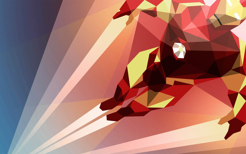 Iron Man in Flight — Red, Dynamic