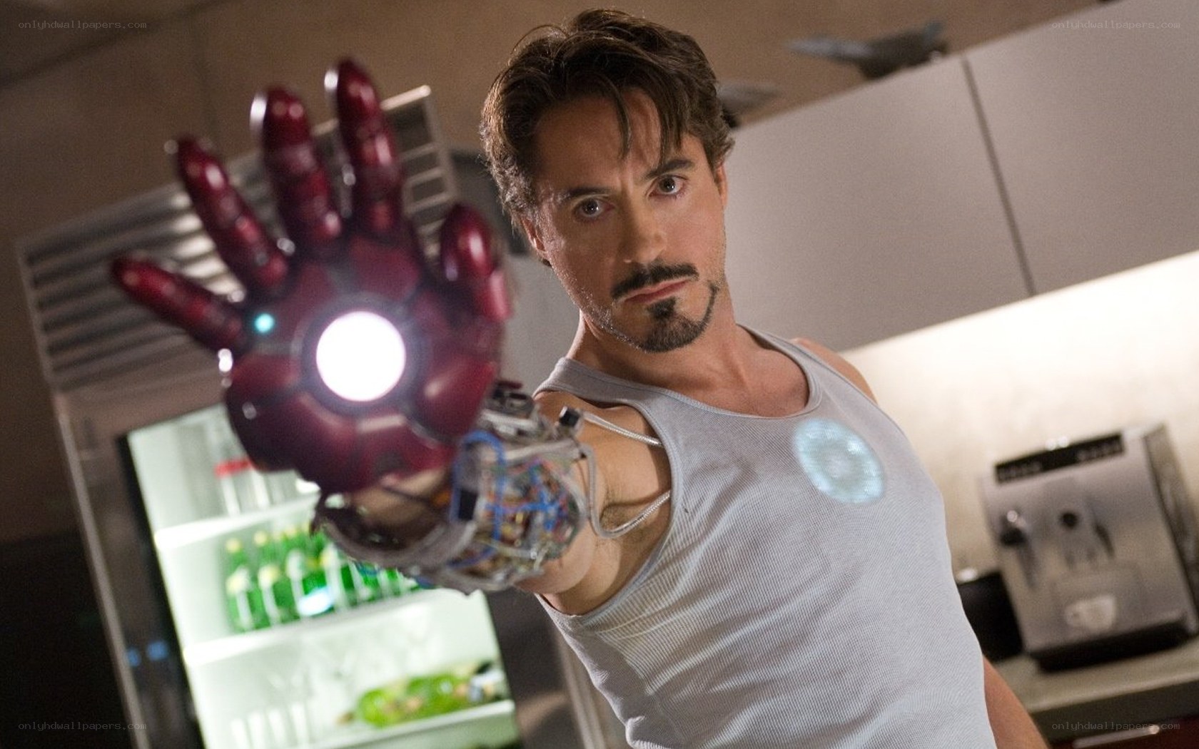 Iron Man in his workshop