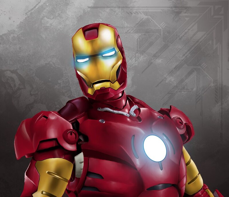 Iron Man in red and gold armor