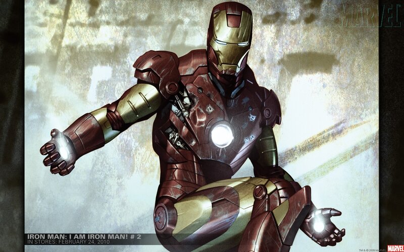 Iron Man in Red and Gold Armor — Dramatic