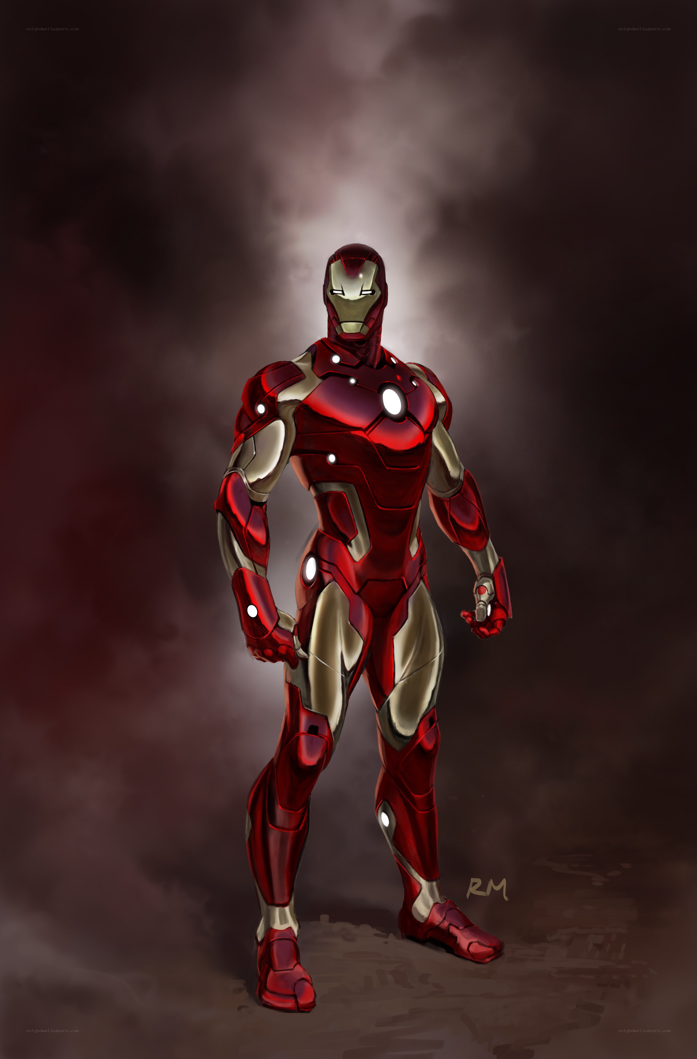 Iron Man in red armor