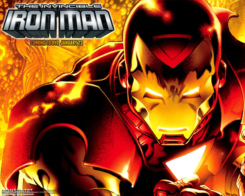 Iron Man in Red Armor — Dramatic, Comic, Flames