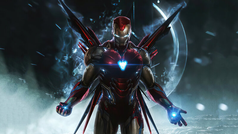 Iron Man in Red Armor — Dramatic, Night