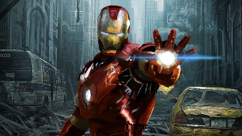 Iron Man in Ruined City