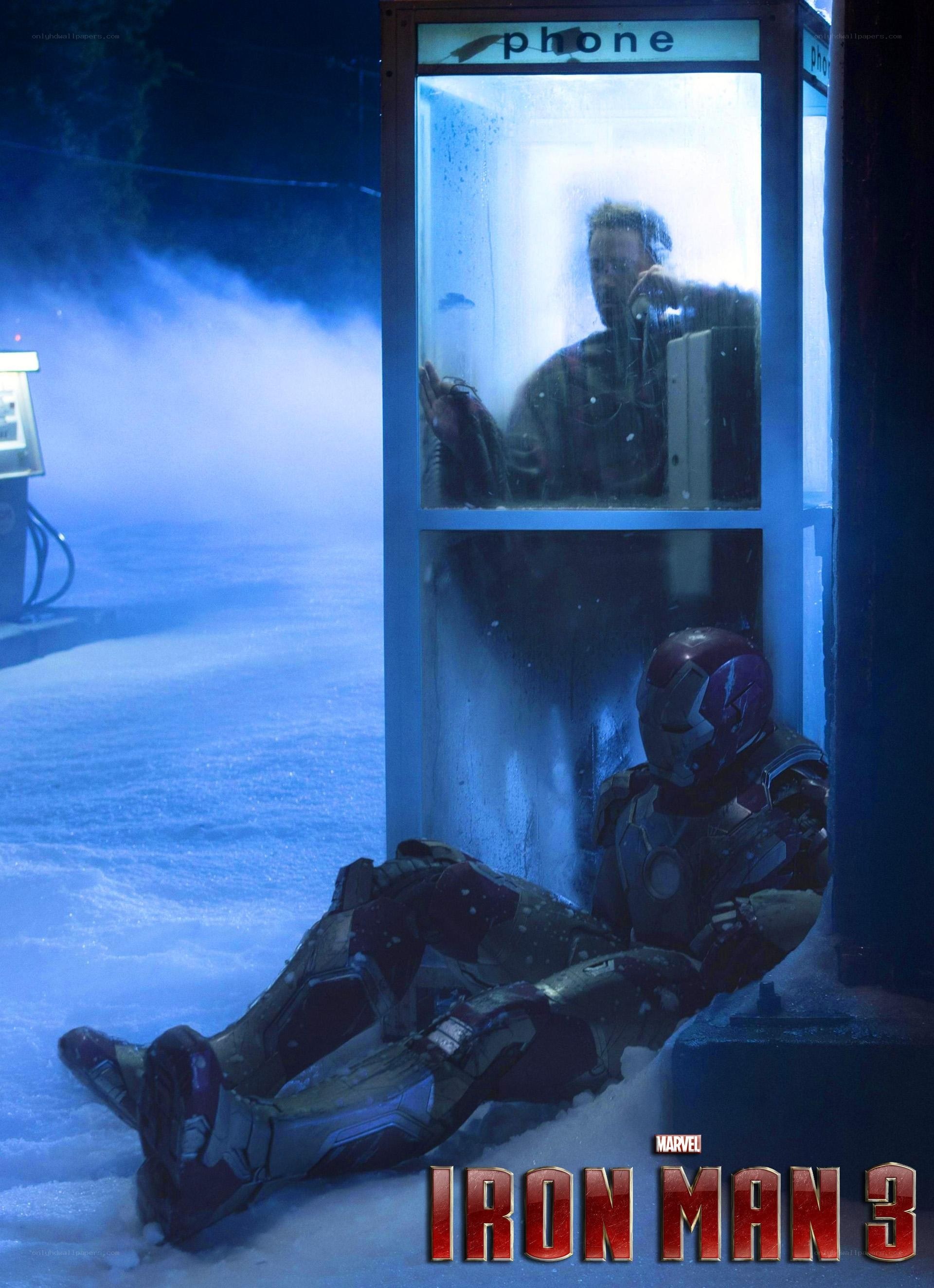 Iron Man in snow storm