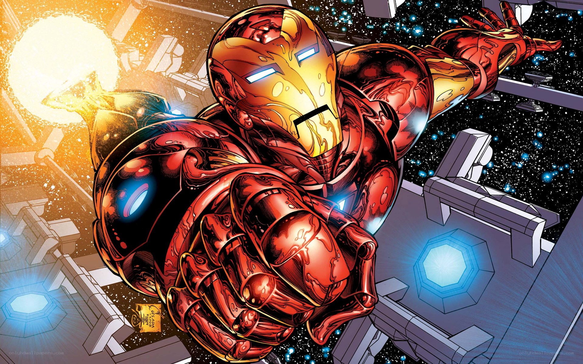 Iron Man in space combat