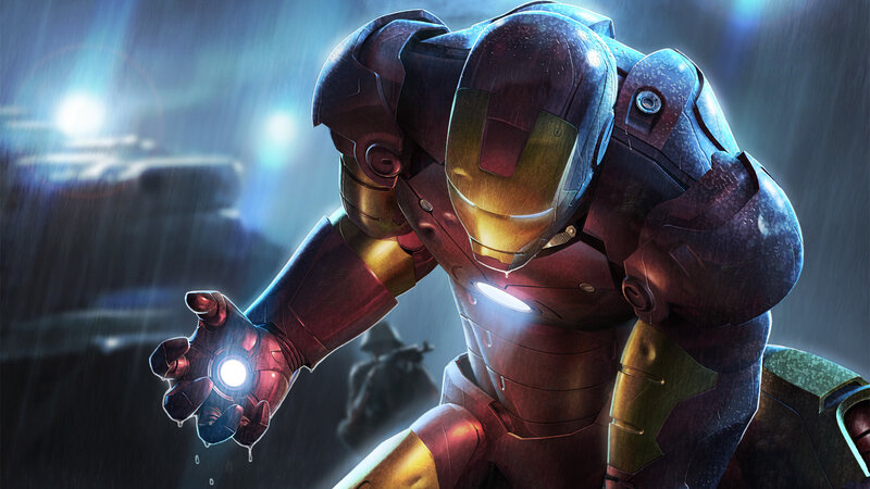 Iron Man in the rain