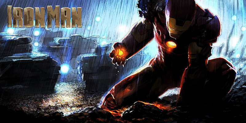 Iron Man in the rain