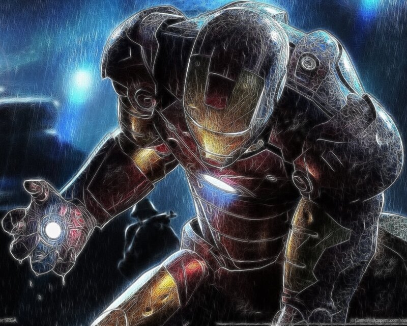 Iron Man in the rain