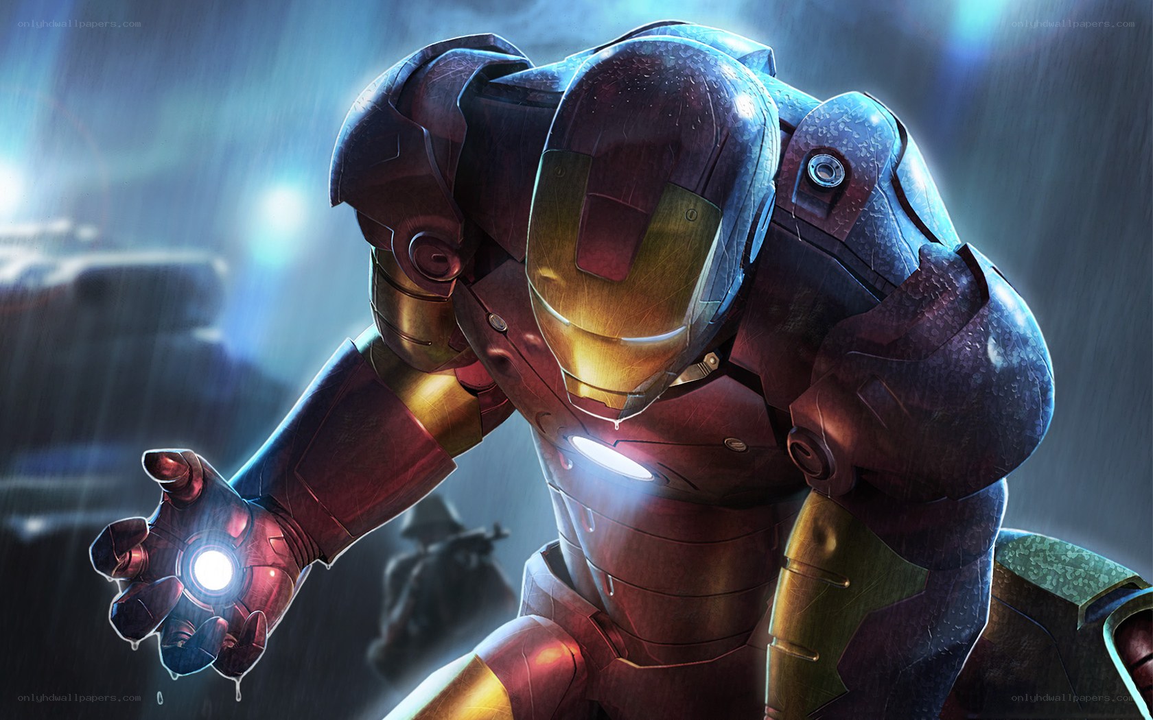Iron Man in the rain