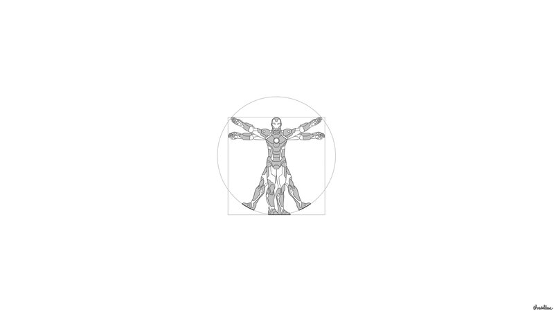 Iron Man in Vitruvian Pose