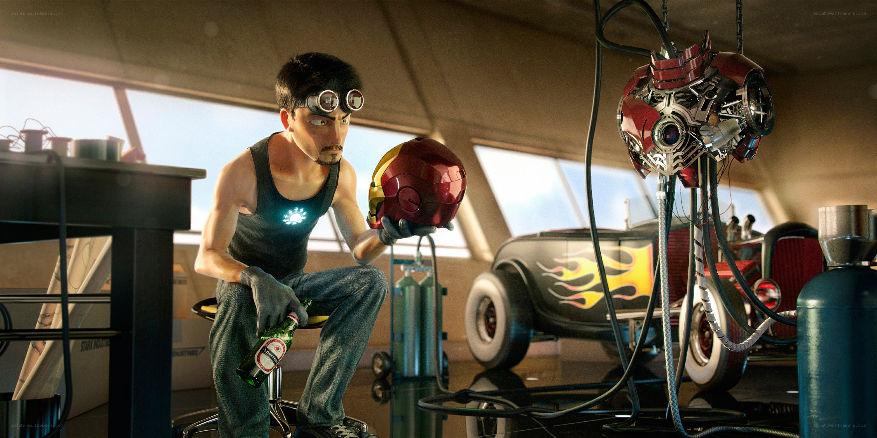 Iron Man in workshop