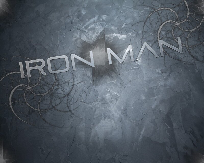 Iron Man logo on textured background