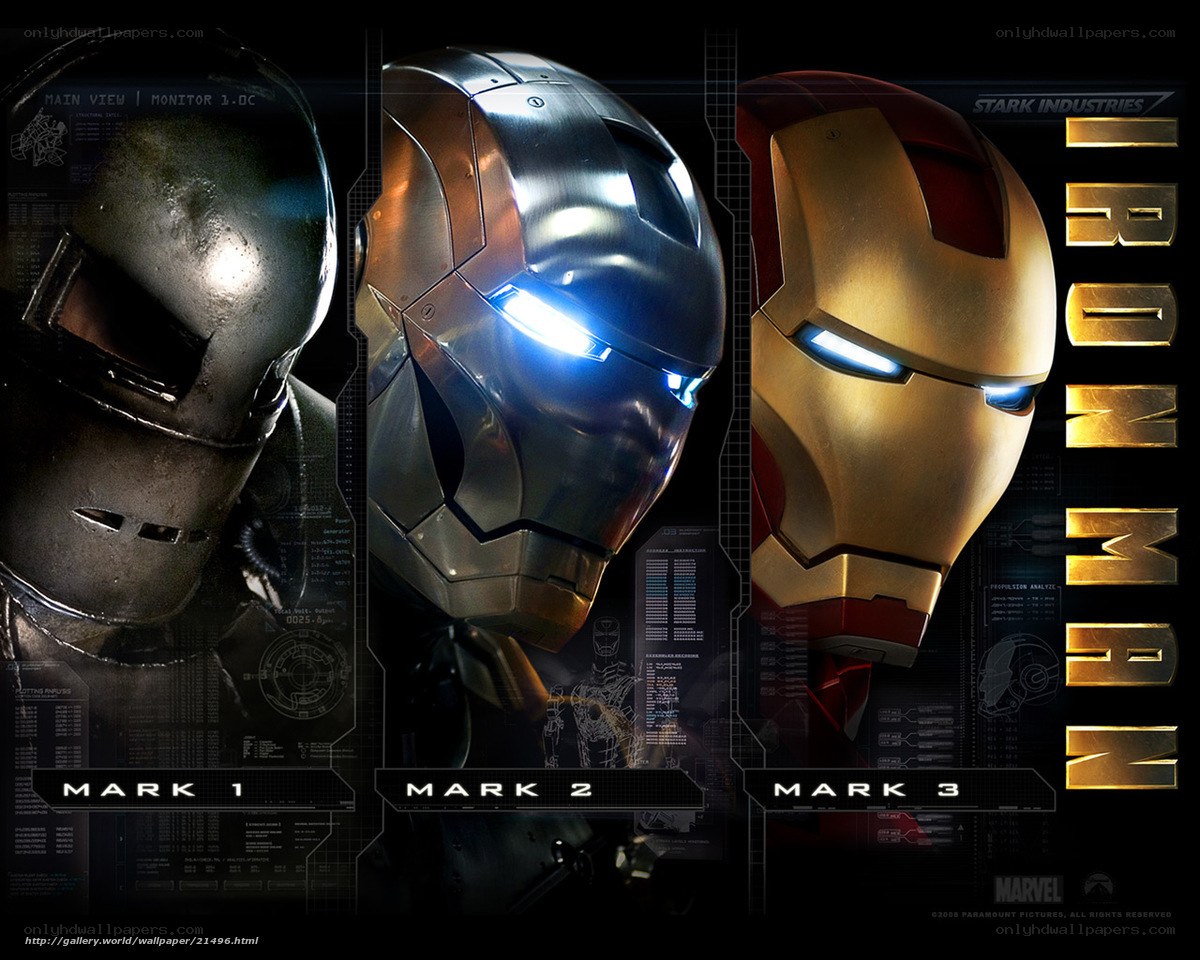 Iron Man Mark 1, 2, 3 helmets