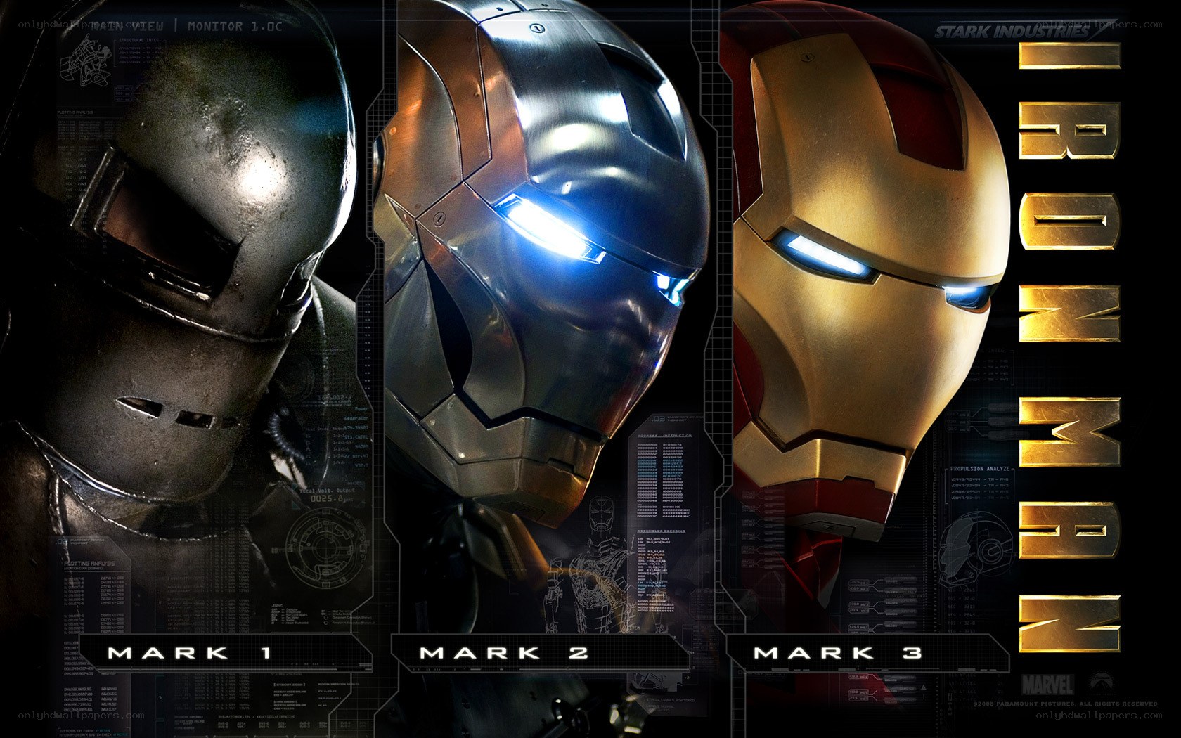 Iron Man Mark 1-3 helmets