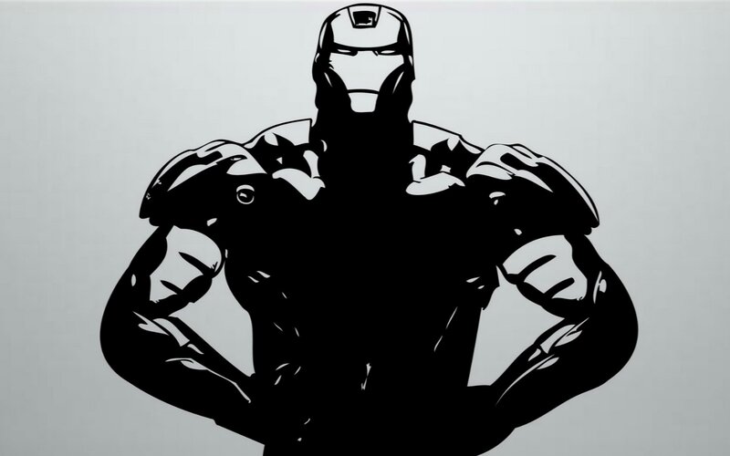 Iron Man Silhouette — Black