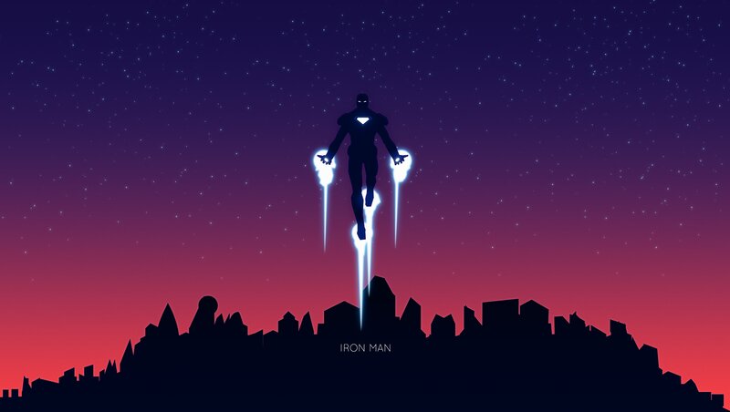 Iron Man Silhouette — Purple