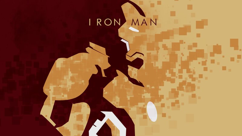 Iron Man Silhouette — Red, Dramatic, Digital Art