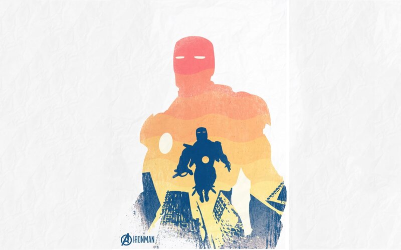 Iron Man Silhouette — Red, Dramatic, Sunset, Illustration
