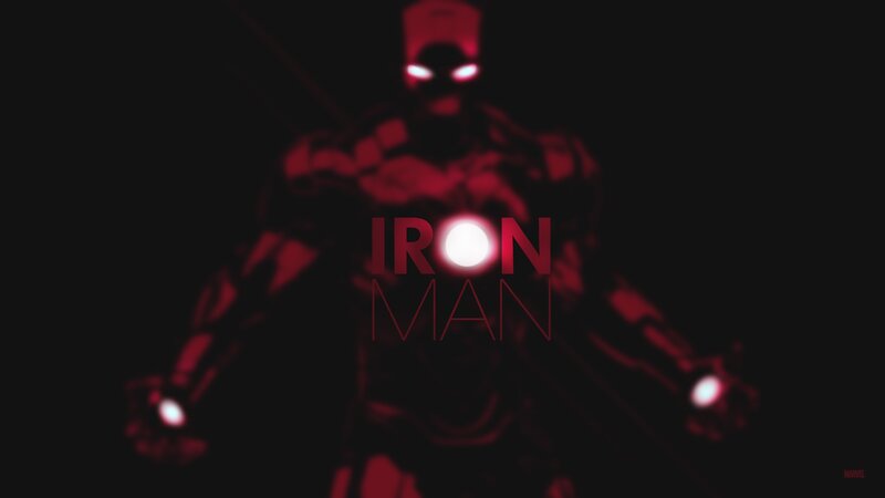 Iron Man silhouette with glowing eyes