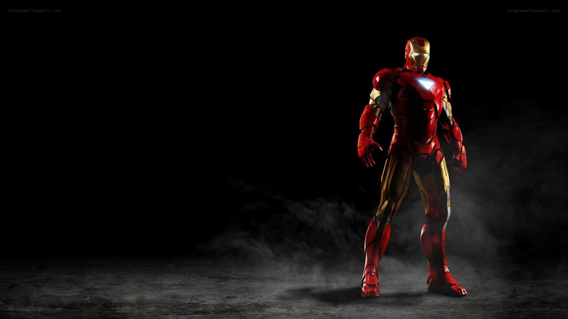 Iron Man standing in smoke