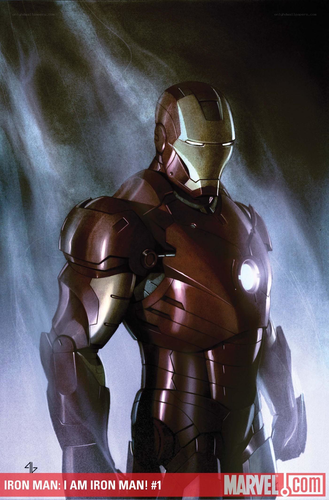Iron Man stands in mist