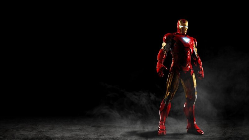 Iron Man stands in smoke