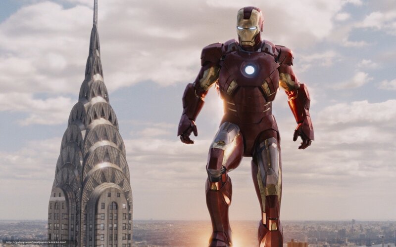 Iron Man stands over New York