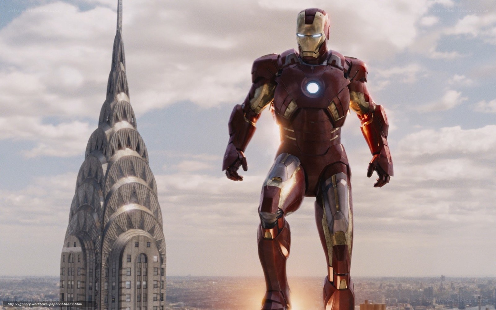 Iron Man stands over New York