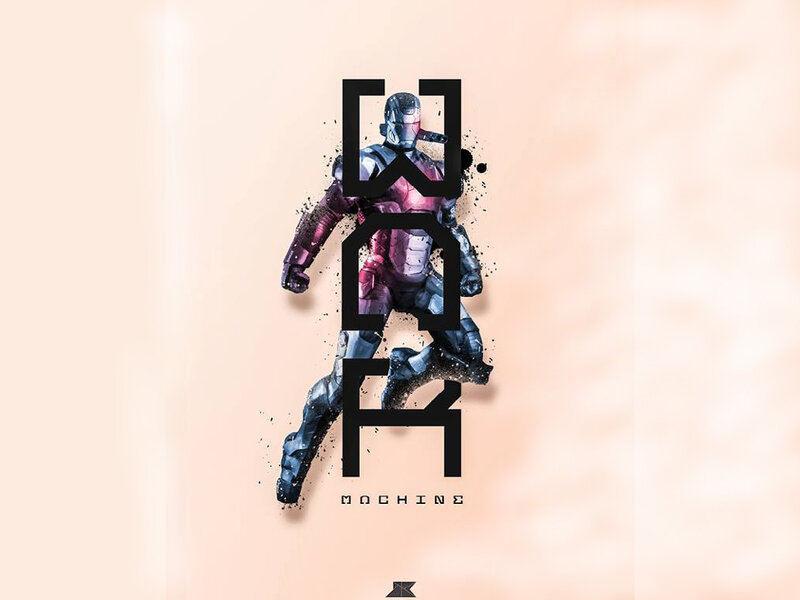 Iron Man Suit — Black, Dramatic, Digital Art, Text