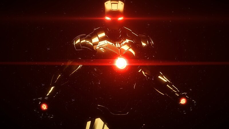 Iron Man Suit — Black, Dramatic, Night, 3d Render