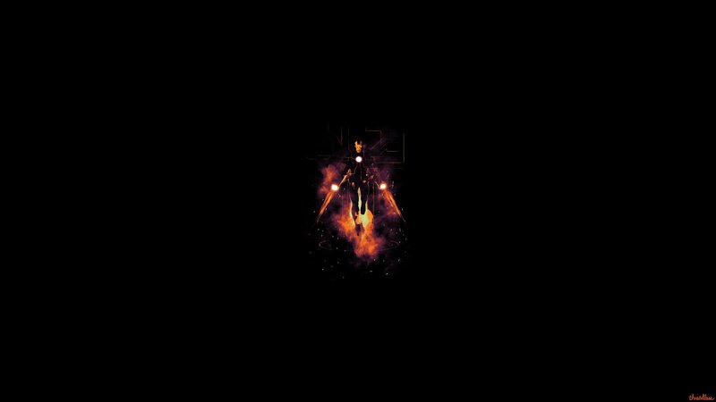 Iron Man Suit — Black, Dramatic, Night, Digital Art, Fire