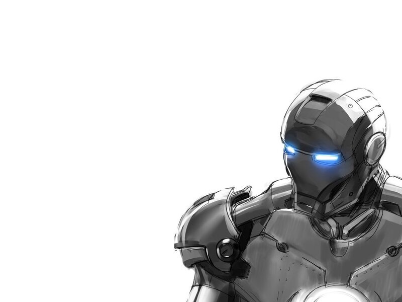 Iron Man Suit — Gray, Dramatic, Digital Art