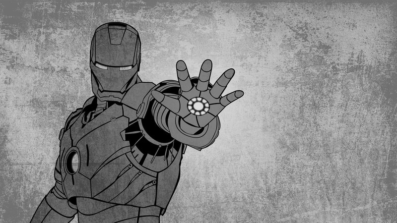 Iron Man Suit — Gray, Dramatic, Illustration