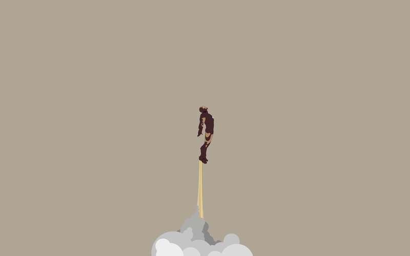 Iron Man Suit — Gray, Dramatic, Minimalist