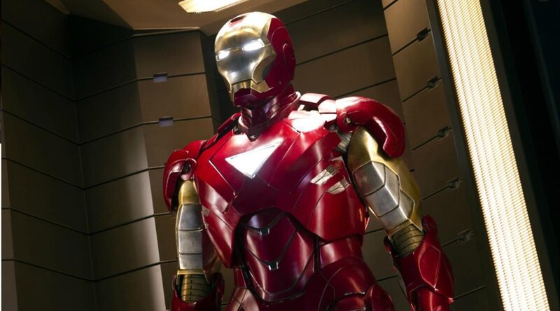 Iron Man suit in a high-tech room