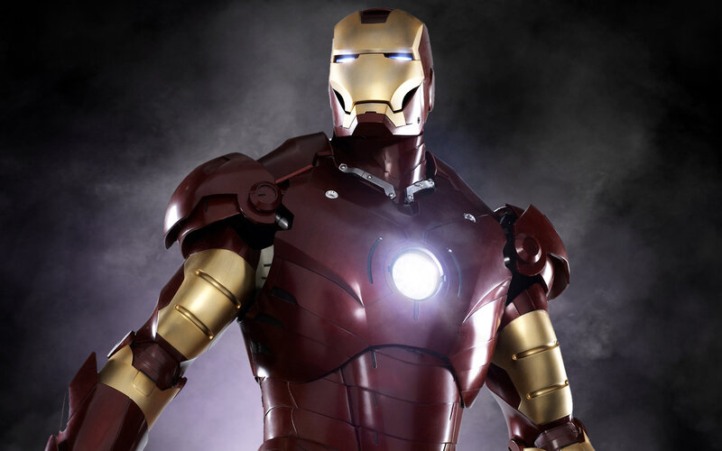 Iron Man suit in dark setting