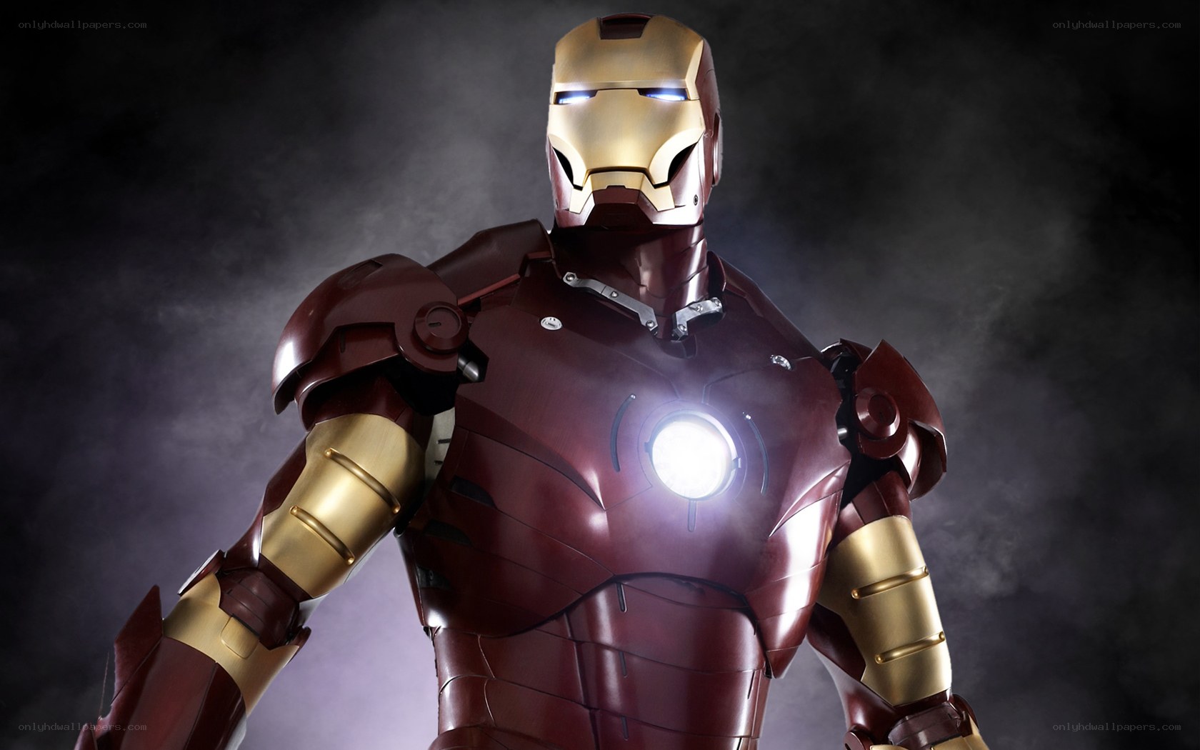 Iron Man suit in dark setting