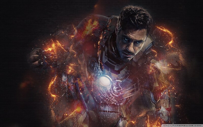 Iron Man Suit in Flames — Black