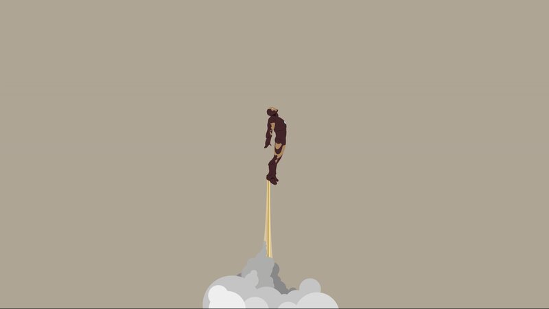 Iron Man Suit in Flight — Gray