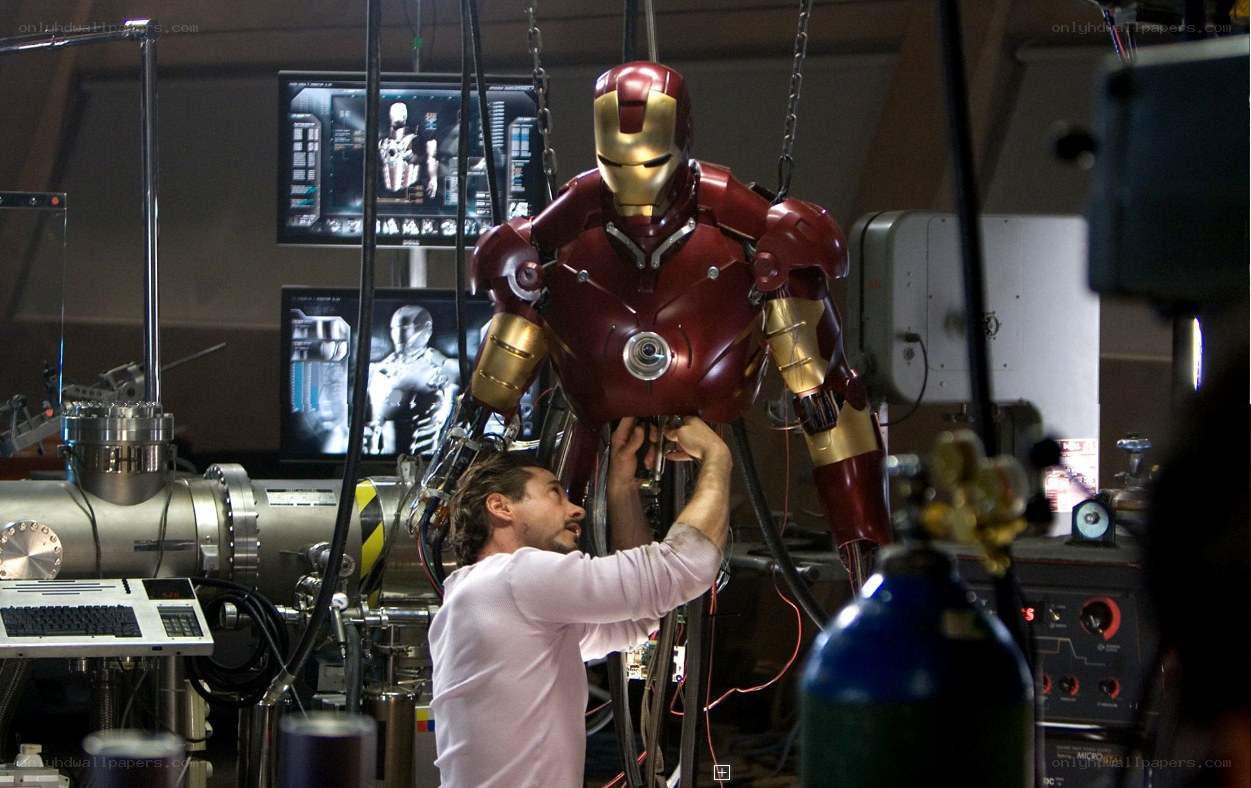 Iron Man suit in workshop