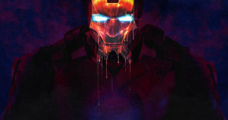 Iron Man Suit — Red, Dark, Dramatic